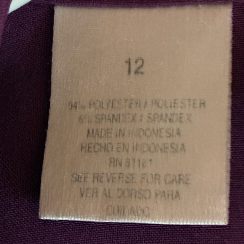 Purple Cathy Che Stretch Top Size 12 - Picture 9 of 9
